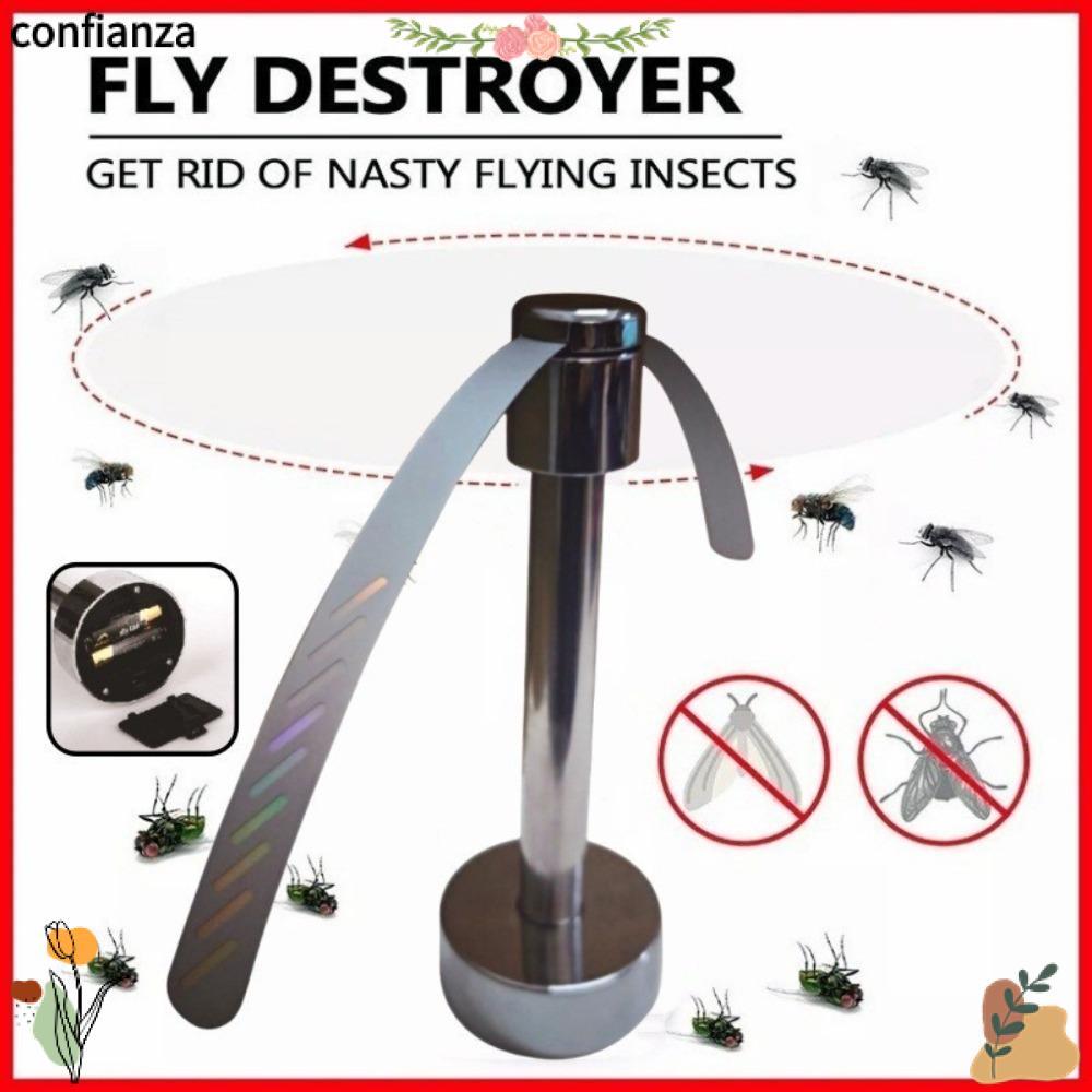 CONFIANZA ดักแมลงวันอัตโนมัติ, Silent Keep Fly Away พัดลมไล่แมลง, แบตเตอรี่แบบพกพาสแตนเลสพัดลมอาหาร 