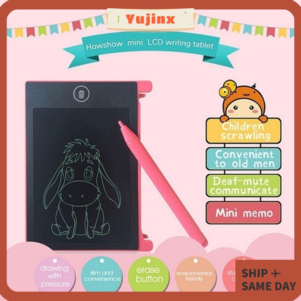 YUJINX 4.4 นิ้วแผ่นเขียนด้วยลายมือเด็กของขวัญ Notepad Digital Sketchpad กระดานวาดภาพ