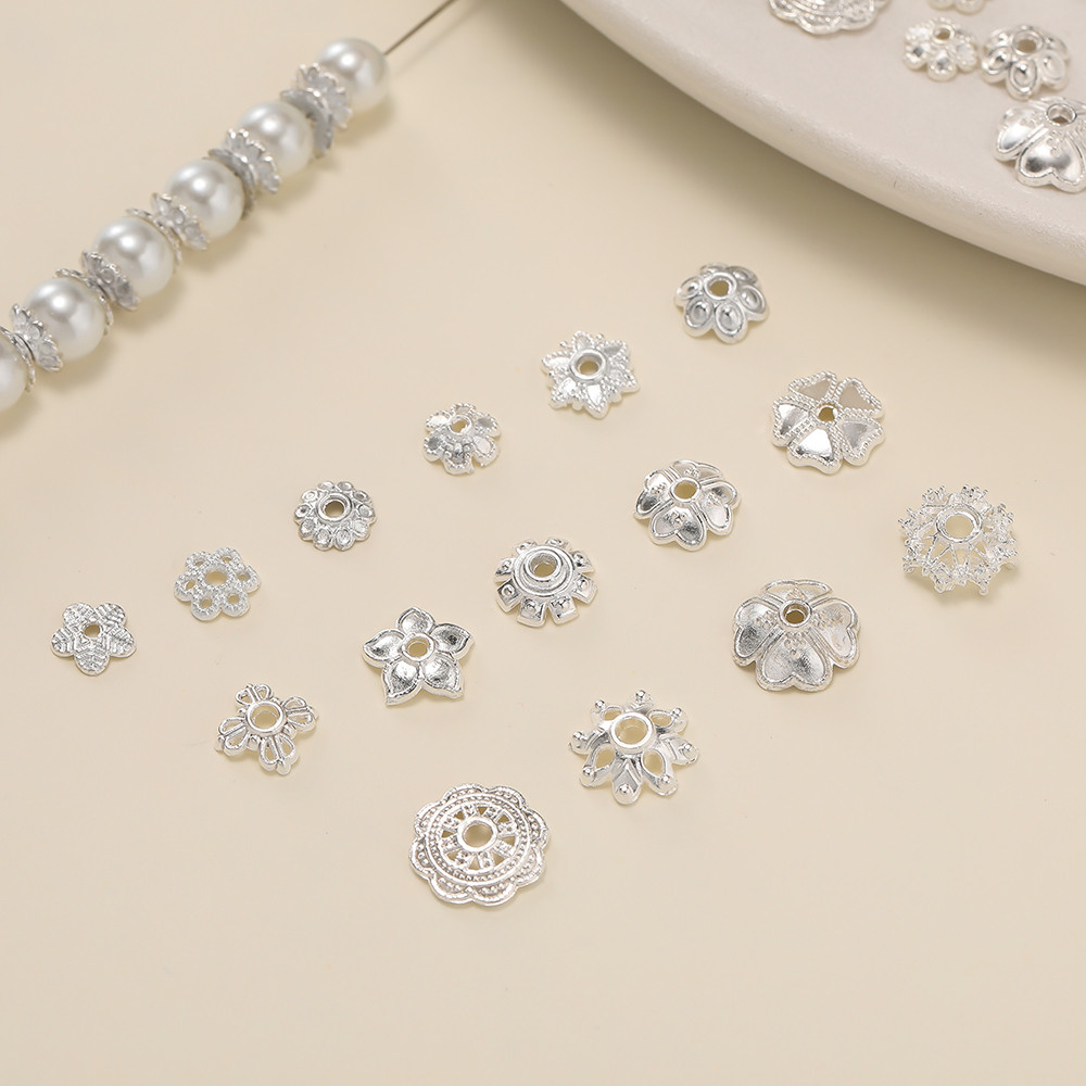 ฐานลูกปัดโลหะผสม สีเงิน สำหรับทำสร้อยข้อมือและสร้อยคอมือสมเอง (DIY) 50 ชิ้น - รูปที่ 3