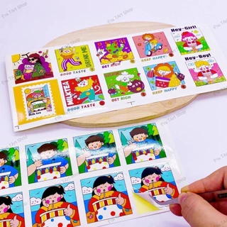 สติ๊กเกอร์ลายการ์ตูน สติ๊กเกอร์ไซส์ 5x5 cm. สติ้กเกอร์ติดแก้วเครื่องเดื่ม สติกเกอร์ติดกล่องขนม (สติกเกอร์กระดาษเคลือบ)
