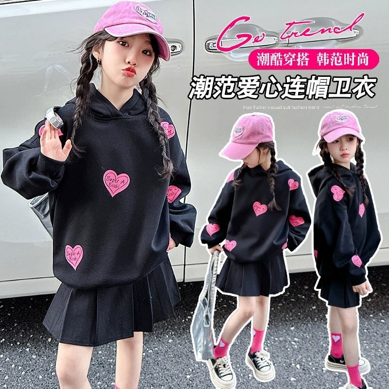 สาวเสื้อกันหนาวฤดูใบไม้ร่วงเสื้อผ้าเด็กแฟชั่นเสื้อคลุมด้วยผ้าเด็กรักท็อปส์สไตล์เกาหลีทุกการแข่งขันเสื้อผ้า