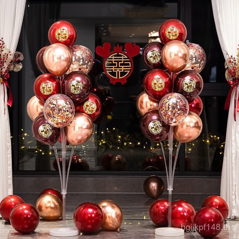 อุปกรณ์ห้องนอนโต๊ะลอยโรแมนติกลอยห้องจัดงานแต่งงานสารานุกรมคอลัมน์บอลลูนตกแต่งงานแต่งงานที่สร้างสรรค์