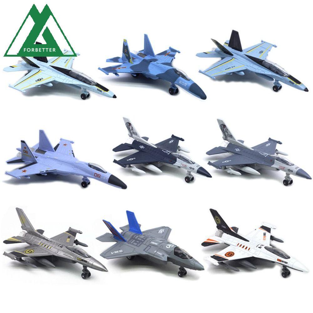 FORBETTER Aviao เครื่องบิน, Diecast Pullback & Go Fighter เครื่องบินของเล่น,ตกแต่งโต๊ะพร้อมเสียงแสง 