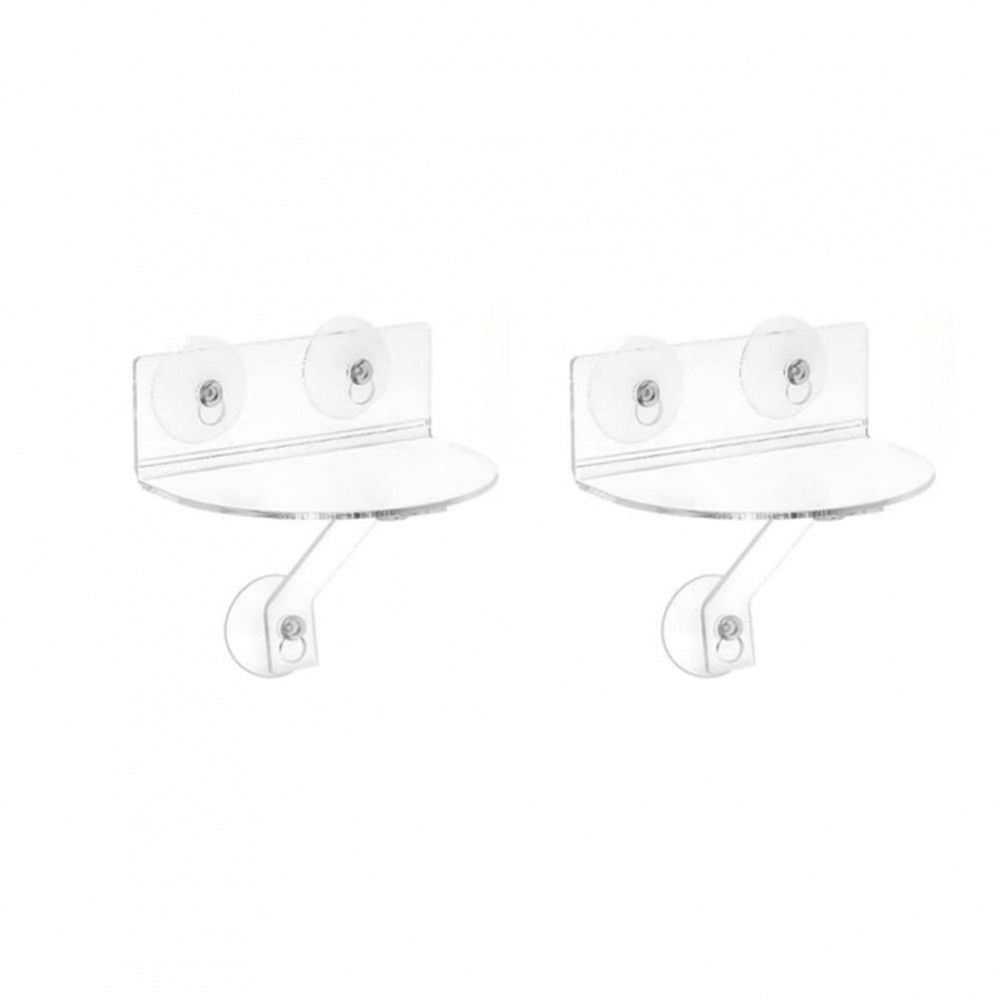 【SMELLSHI】Set of 1 or 2 Acrylic Window Shelves with Suction Cups and Load Support Brackets