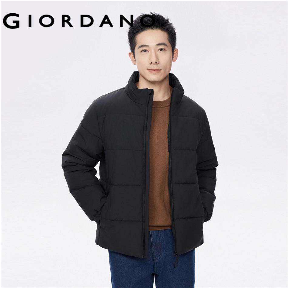 GIORDANO MEN Stand collar solid color padded jacket 13075700