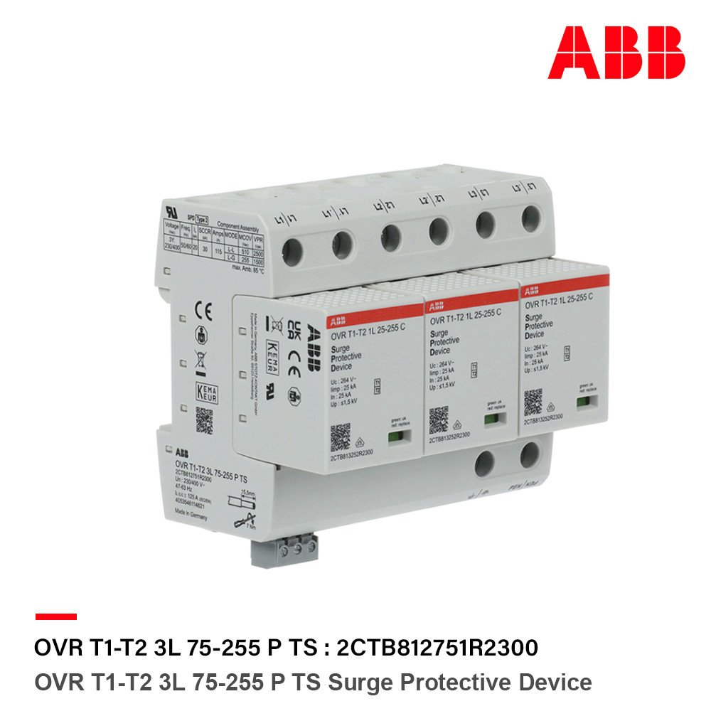 ABB OVR T1-T2 3L 75-255 P TS Surge Protective Device | 2CTB812751R2300 | ACB