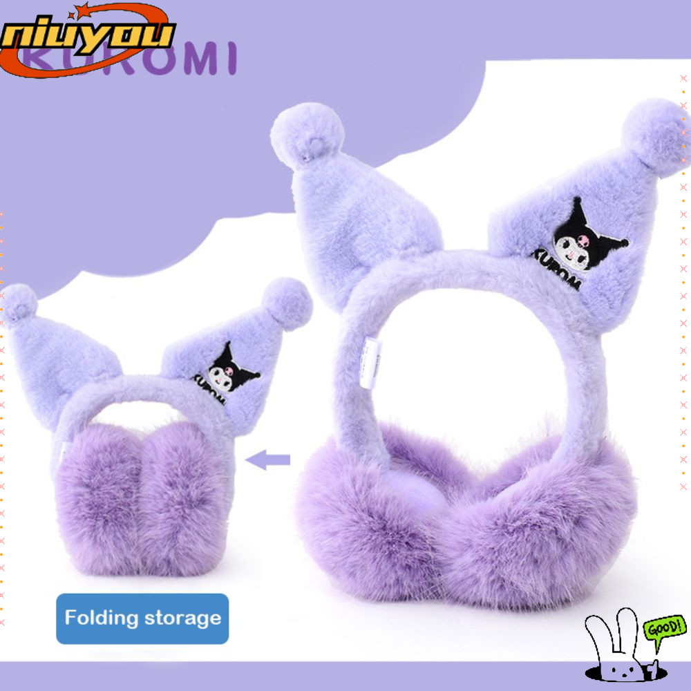 NIUYOU ที่ปิดหูกันหนาวตุ๊กตา, Kawaii Anime Sanrio หูฟังป้องกันหู,ฤดูหนาวที่อบอุ่นคุณภาพสูงสาวการ์ตูน