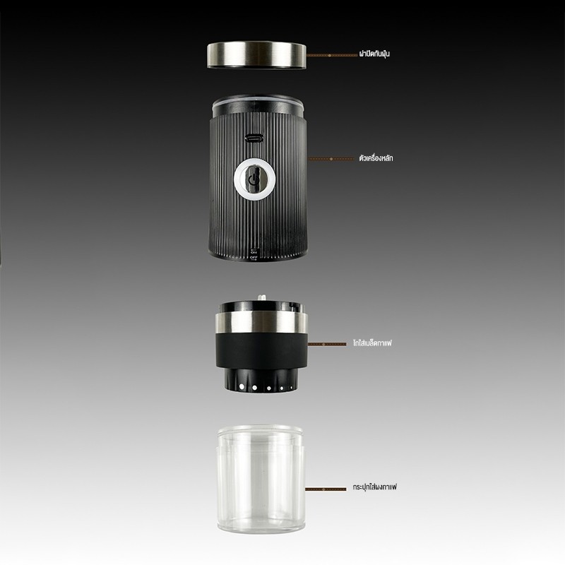 LENODI เครื่องบดกาแฟไฟฟ้า มาใหม่ มืออาชีพ ปรับภายนอกได้ เครื่องบดถั่ว แบบพกพา Electric coffee grinder  ชาร์จUSB Type-C - รูปที่ 6