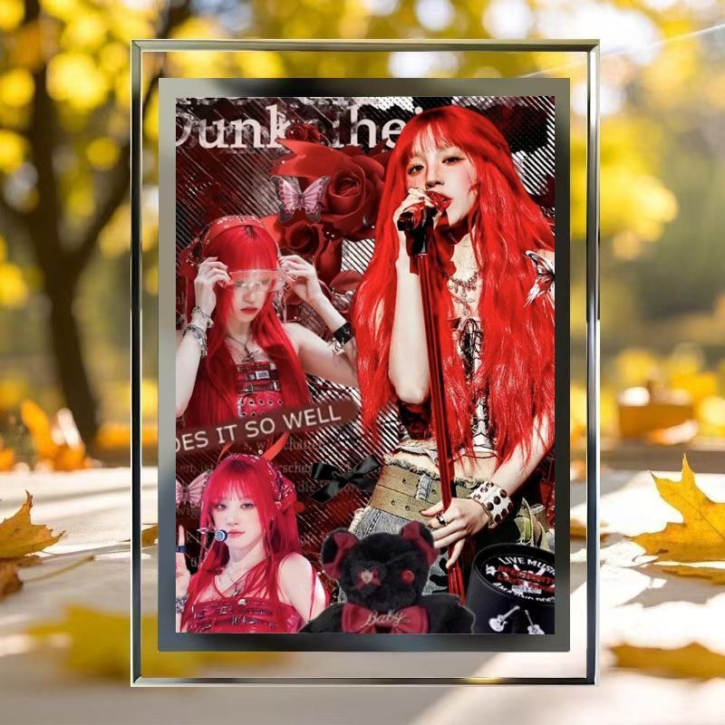 (((G) I-DLE I-DLE Song Yuqi สินค้าสไตล์เดียวกันลายเซ็นกรอบรูปคริสตัลตารางที่กําหนดเองของขวัญวันเกิดแ