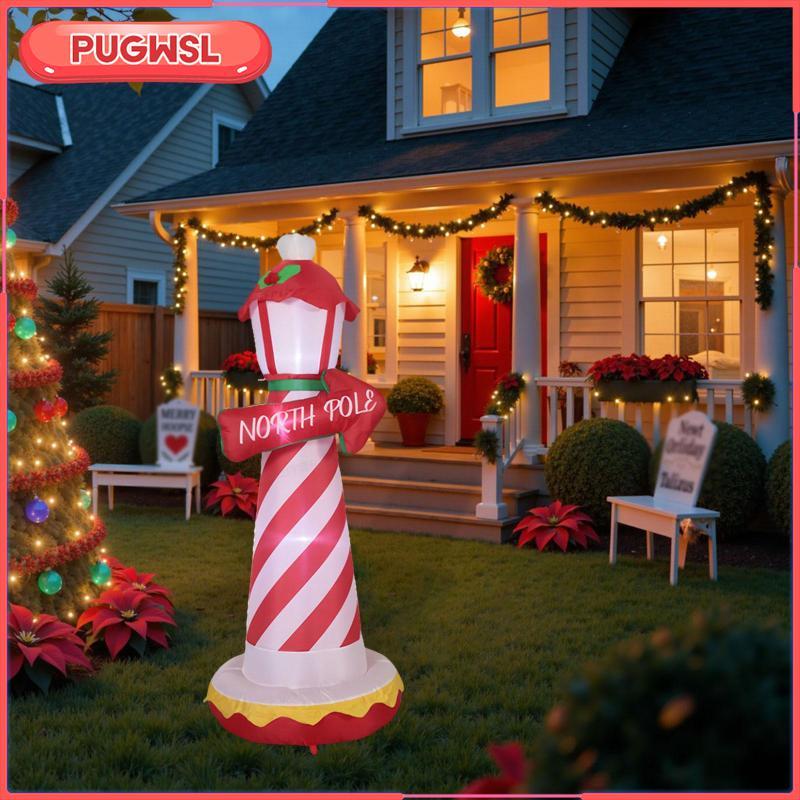 [pugwsl] คริสต์มาส Inflatable North Pole Lighthouse 70.87 นิ้วสูง Photo Props Party Supplies เครื่อง