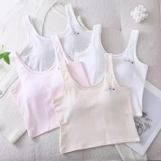 [Y D]🔥พร้อมส่ง🔥เสื้อซับในเด็ก เสื้อชั้นในแบบเต็มตัว ผ้าฝ้าย ฟองน้ำเย็บติด ระบายอากาศได้ดี #3015