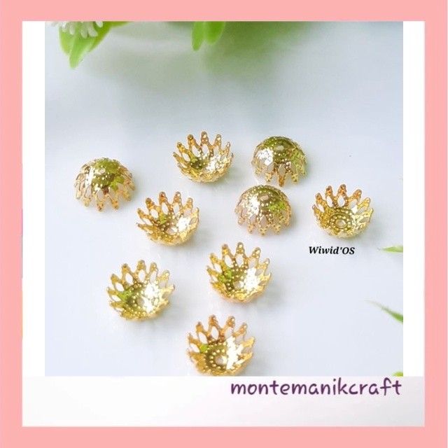 BEADS (24 ชิ้น) 9MM GOLD BOWL BEADS MONTEMANIK CRAFT