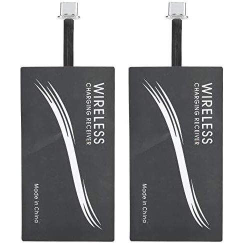 2 ชิ้น QI Standard Type-C Universal Charger Adapter สติ๊กเกอร์โทรศัพท์มือถือชาร์จตัวรับสัญญาณ