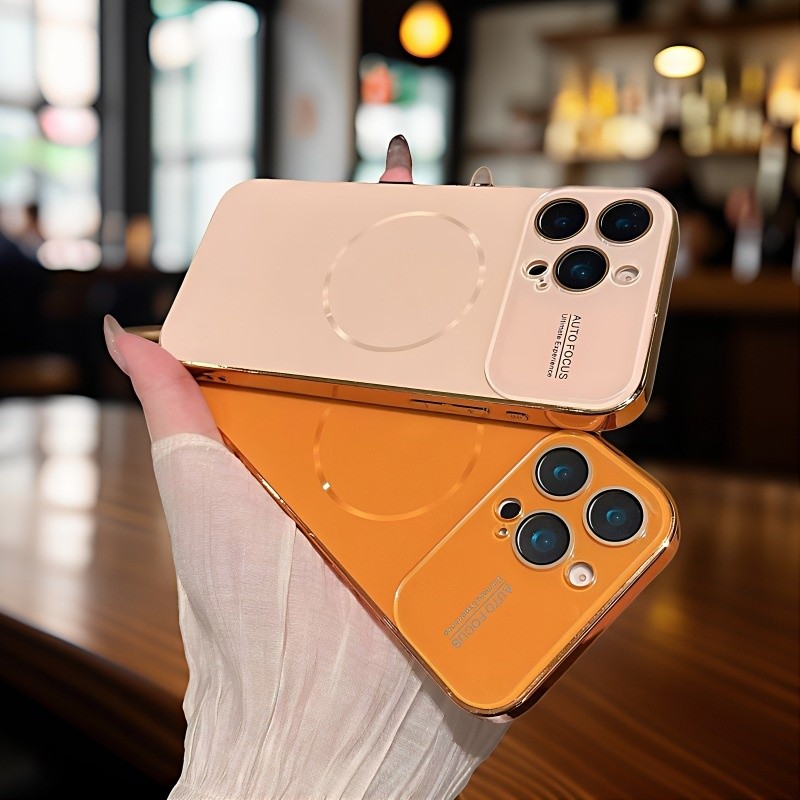Large Window Glass lens/Matte AG hard case/สีชมพู เคส เข้ากันได้สำหรับ iphone 14 15 16 17 pro max เคสกันกระแทกผิวป้องกัน - รูปที่ 6
