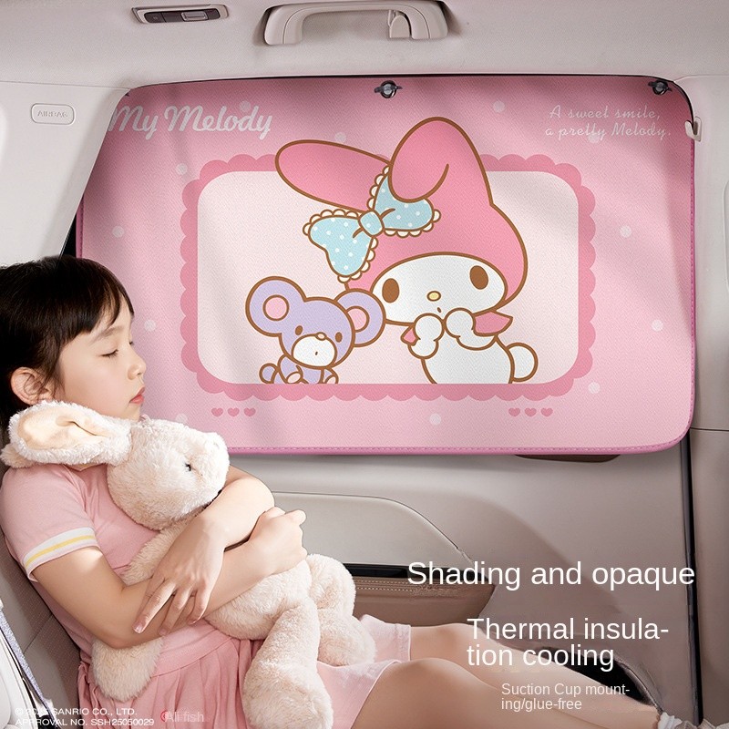 Sanrio Auto Abat Vent Car Suction Cup Children's Baby Clow M Summer Thermal Insulation and Sun Protection Car Shading Curtain 7tFf
