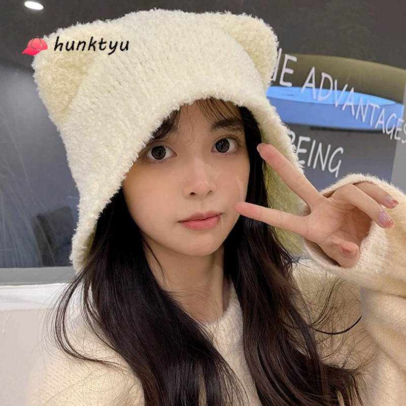 COD💕หมวกไหมพรมขนนุ่ม หวานและน่ารัก หนา อเนกประสงค์ หมวกกันหนาว หมวกไหมพรมอุ่น ผู้หญิง - รูปที่ 3