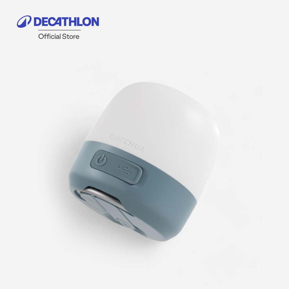 Decathlon Camping Lamp Bl 60 Rechargeable Usb-C And Dynamo 60 Lumens โคมไฟสำหรับตั้งแคมป์แบบชาร์จได้ - White / Blue