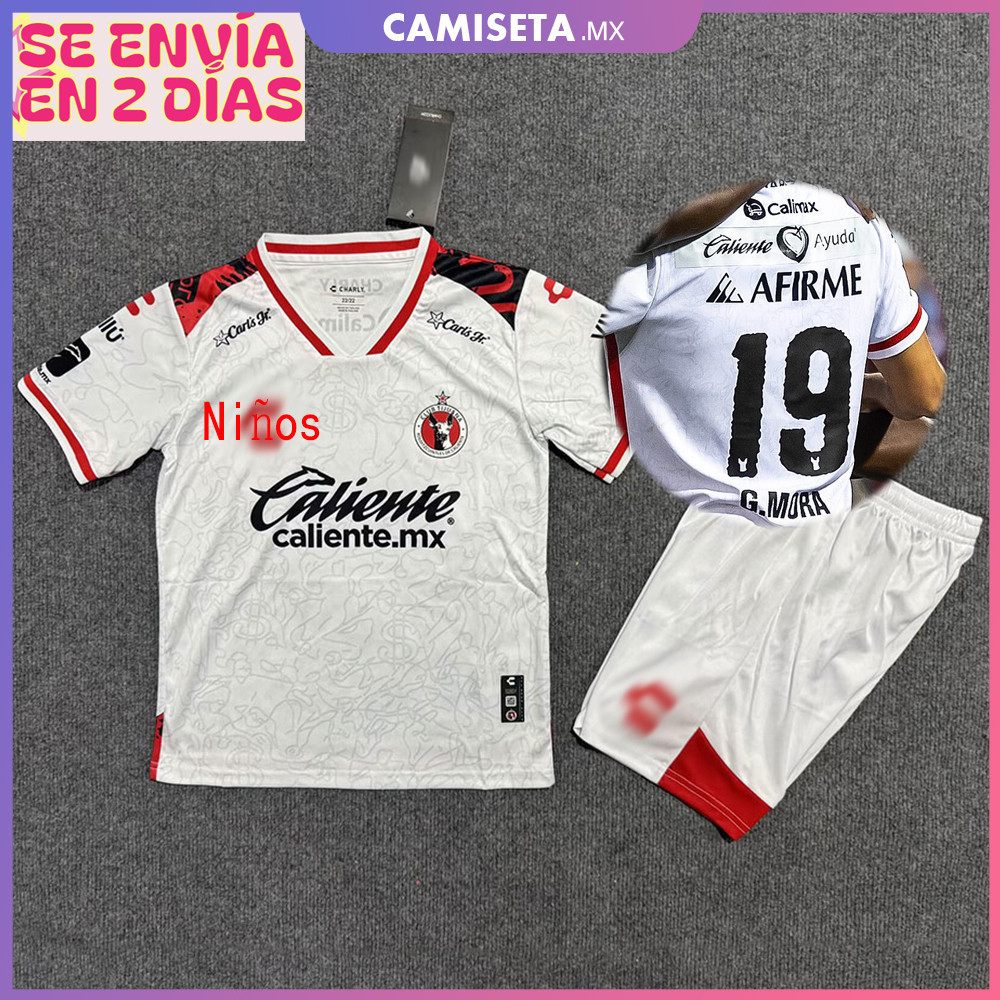 เสื้อทีมฟุตบอล Tijuana Xolos แบบนอกสนามสำหรับเด็ก พร้อมชื่อและหมายเลขตามที่คุณกำหนด