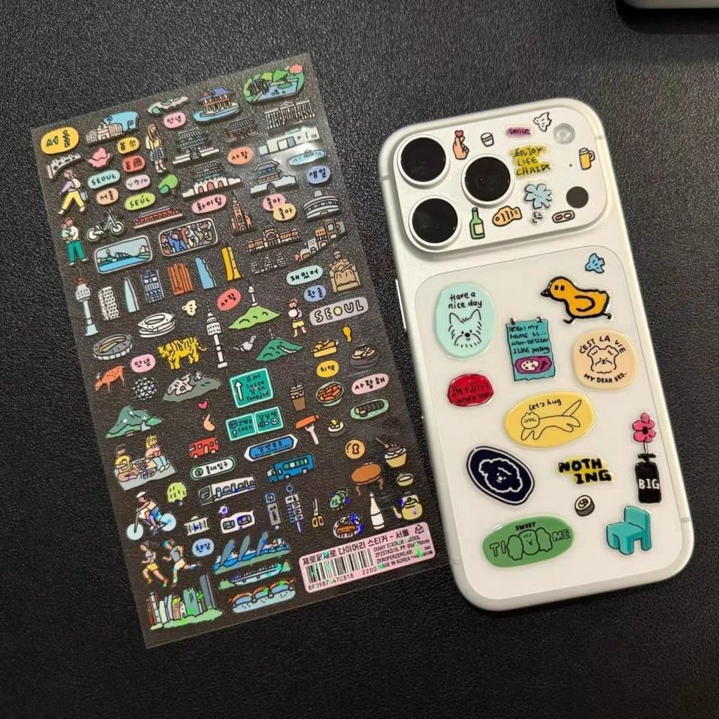 Little Red Book ขายดี iPhone17promax iPhone Sticker Ready Stock Simple Dopamine Small Elements Cute