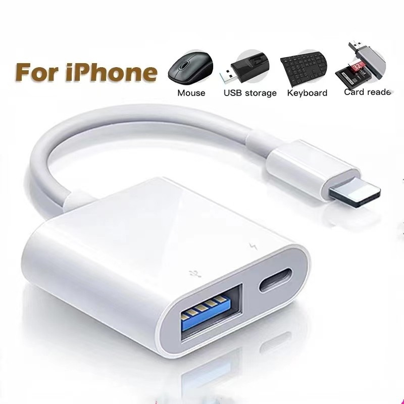 อะแดปเตอร์ไฟ USB สําหรับ iPhone 15 14 13 12 11 X XS MAX 8 Plus Connector สําหรับ iPad Pro Air IOS 26