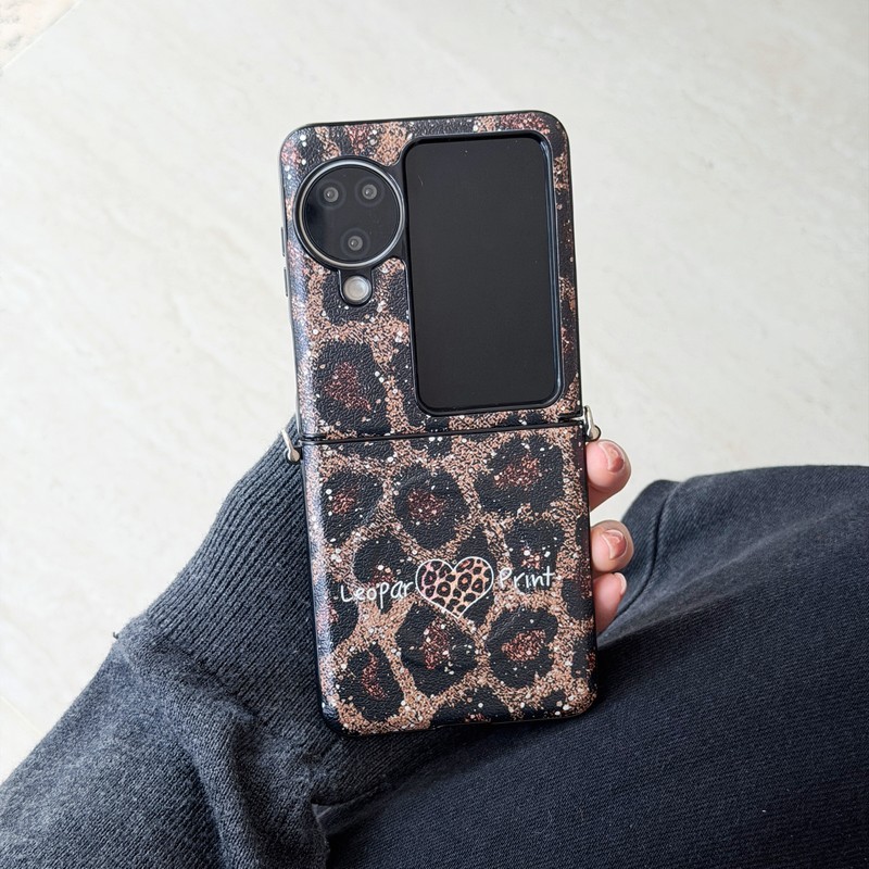 สําหรับ OPPO Find N3 Flip N3Flip Case 2026 ปีใหม่เสือดาวม้า PC Hard Flip Magnetic Phone Cover Casing