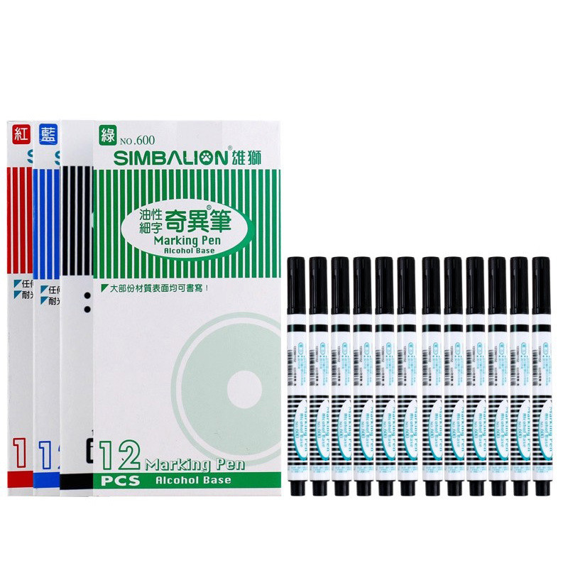 Lion Marker สีดําสีขาวสีแดงสีฟ้า 600 ปากกาแปลกหมึกมันโรงงานอิเล็กทรอนิกส์เฉพาะ Conform to ROH