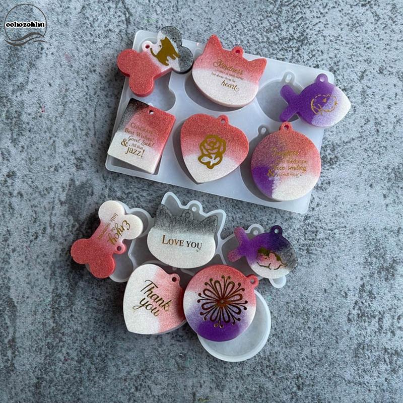 Ooh 1 2x สําหรับแมวกระดูกปลาซิลิโคนแม่พิมพ์สัตว์พวงกุญแจแม่พิมพ์รูสําหรับ DIY สร้อยคอจี้ต่างหู Crayo