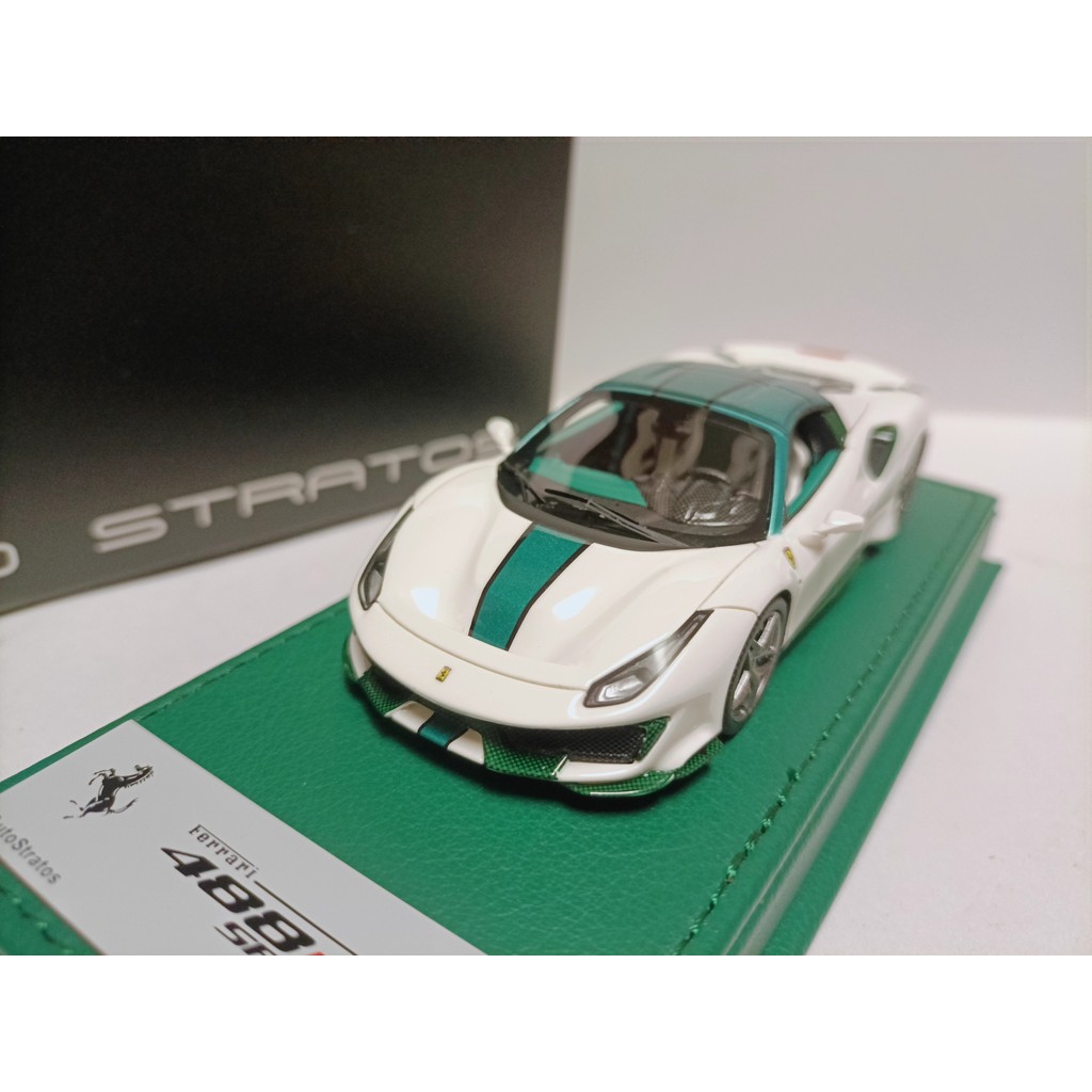 AutoStratos 1 43 Ferrari รถสปอร์ตรุ่น Ferrari 488 Pista Spider White Green