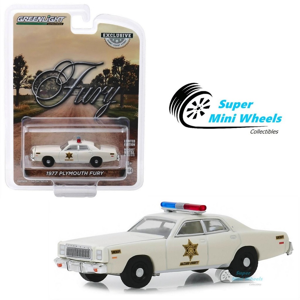 Greenlight Greenlight 1/64 Plymouth Fury โลหะผสมรถตํารวจตระเวนรถรุ่น Plymouth Fury