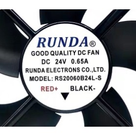 [พัดลมระบายความร้อน] RS20060B24L-S DC 24V 0.65A พัดลมระบายความร้อนของแท้ RUNDA 20060 20 ซม.