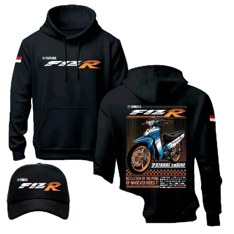 4 Baju ZIPPER BONUS TOPI YAMAHA F1ZR 2 STROKE ENGINE JAKET HOODIE GRATIS TOPI YAMAHA F1ZR 2 STROKE E