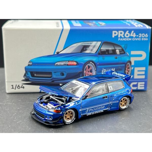POPRACE 1:64
PANDEM CIVIC EG6 - BLUE CHROME