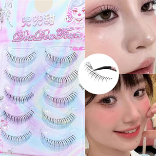 Manga Natural Wispy Cross Lower Eyelashes Daily Makeup เครื่องมือเสริมความงาม 5 คู่