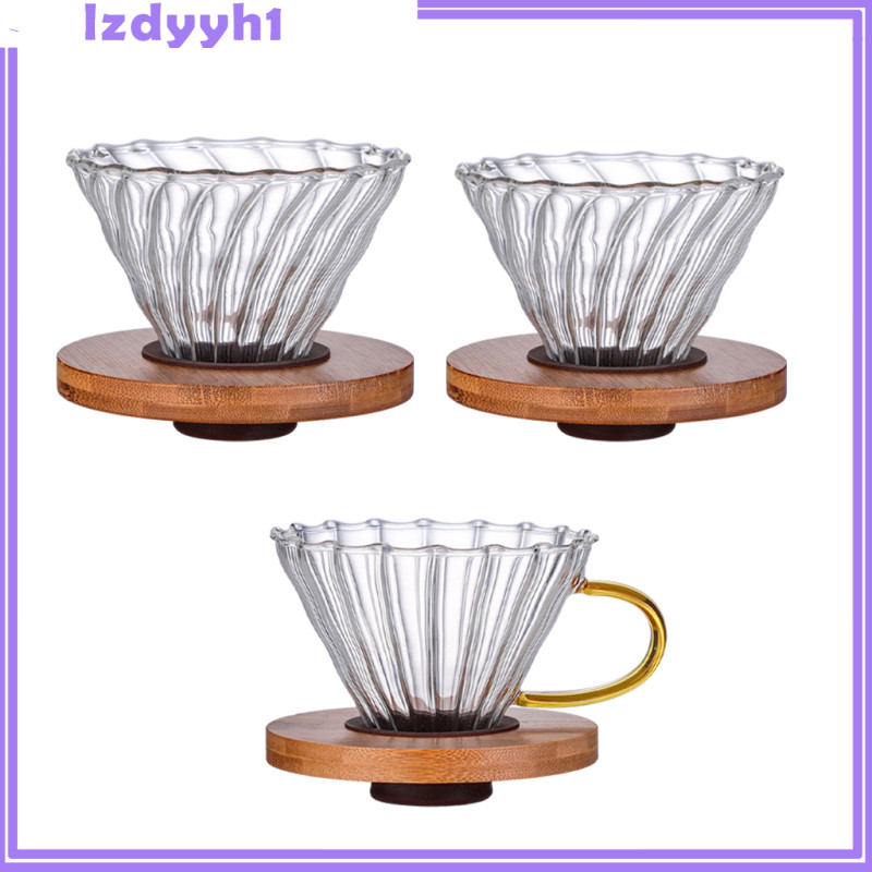 [JoyDIY] Reusable Clear Coffee Dripper Manual Over with Wood Pallet Cafe Coffee