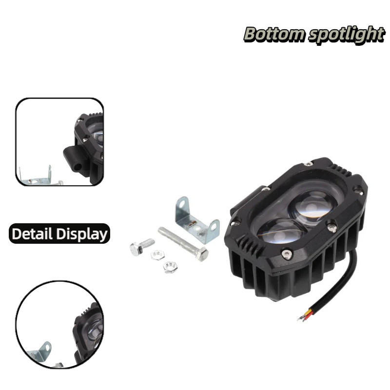 20W Car Motorcycle Headlight LED Work Light Dual Color Hi/Low Beam Spotlight Flashing Fog Lamps 12V 