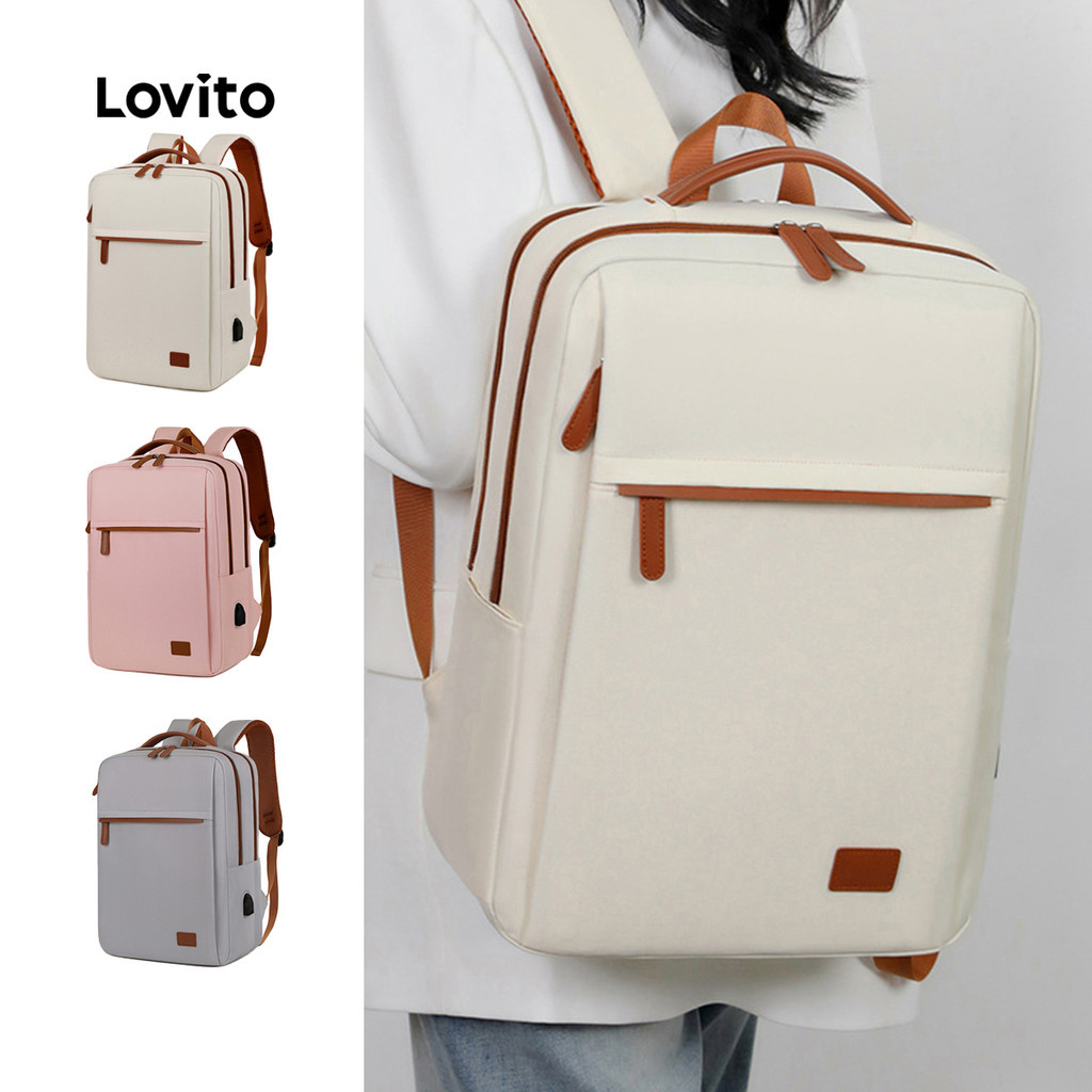 Lovito เป้สะพายหลังท่องเที่ยวแบบสบายๆ สำหรับผู้หญิง LFA98076