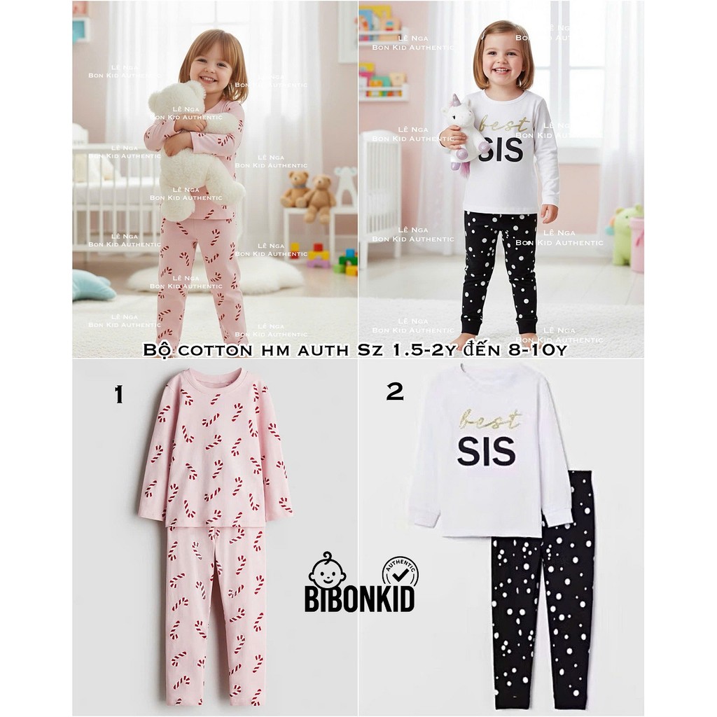 [Bibonkid] ชุดผ้าฝ้ายเด็กผู้หญิง HM US/UK/CN 1.5-2y ถึง 8-10y