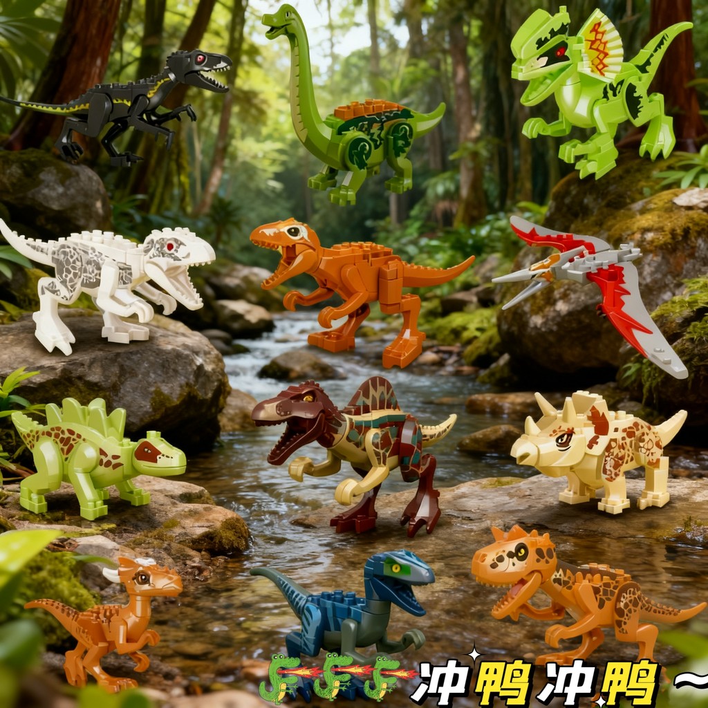 zoonomaly robox ของเล่น เข้ากันได้กับเลโก้จูราสสิโลกไดโนเสาร์บล็อกประกอบของเล่นเด็กผู้ชาย Tyrannosau