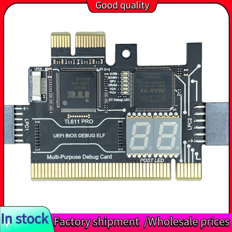 Stock-TL611 PRO การ์ดวินิจฉัย, การ์ดวินิจฉัย Pcie สําหรับเมนบอร์ด Pci ตั้งโต๊ะและแล็ปท็อป (สีดํา)