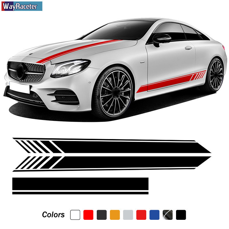 3 ชิ้นรถ Hood Decal ด้านข้างสติกเกอร์กระโปรงสําหรับ Mercedes Benz E Class W213 S213 A238 C238 E63 AM