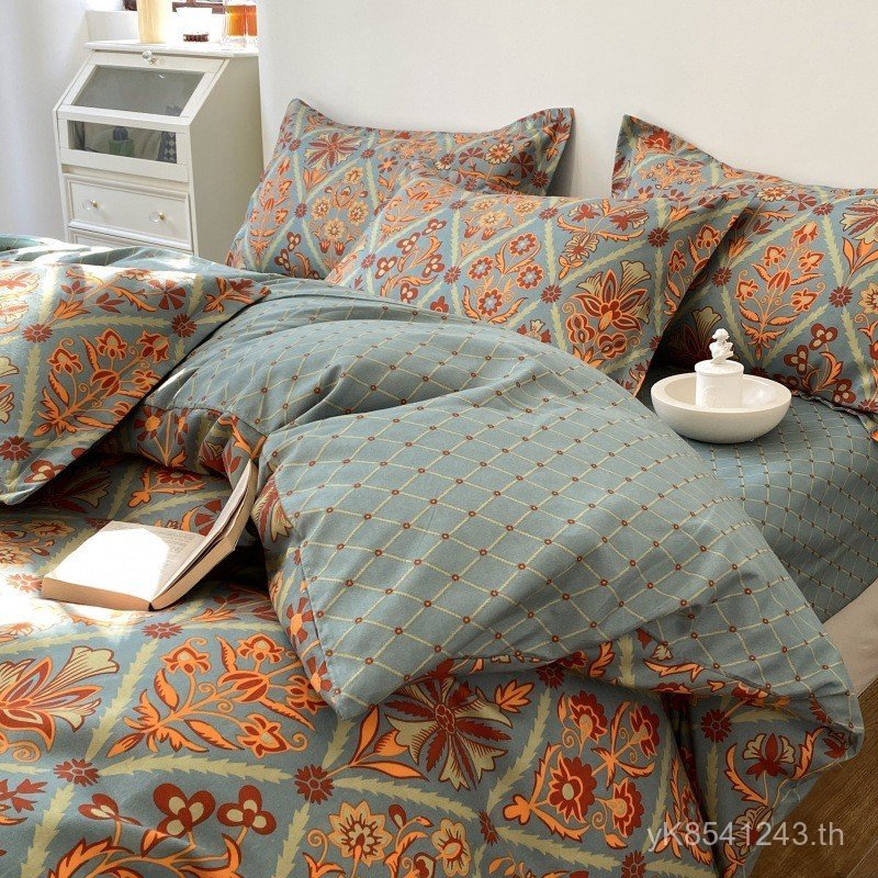 ชุดสี่ชิ้น4แปรงผ้าปูที่นอนหอพักอินผ้าฝ้ายนิเวศวิทยาสามชิ้นชุดผ้าห่มปกแผ่นสไตล์นอร์ดิกหนาเดี่ยว BNWD