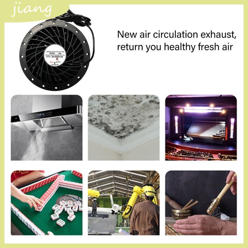 JN พัดลมดูดอากาศ 12V พัดลมดูดอากาศติดผนัง 6500RPM 12V 1 8A Low Noise Extractor