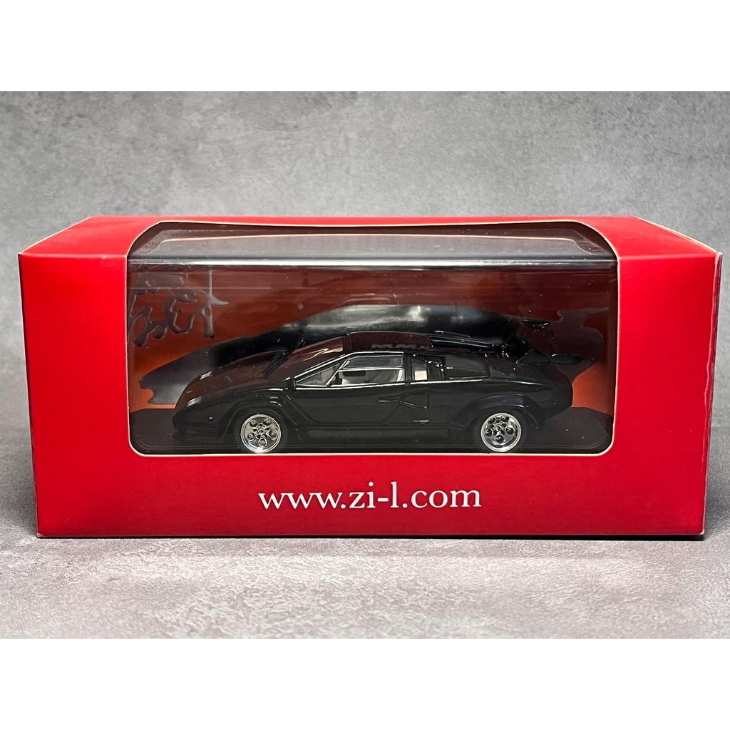 1/43 Zi-l Lamborghini Countach Lamborghini Countach 5000QV 1988 Edition โลหะสีดําสีขาวภายใน, จํากัด 