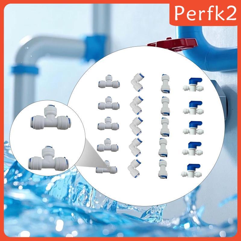 [Perfk2] 1/4 นิ้ว Od Quick Connect Push in to Connect บอลวาล์วทดแทน + T + L + i Combe สําหรับข้อต่อท