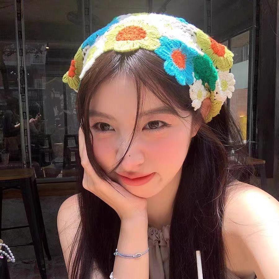 ที่คาดผมถักสามเหลี่ยม แฟชั่น ผ้าคลุมศีรษะสาวหวาน เครื่องประดับผม เหมาะสำหรับวันหยุดชายหาด สำหรับสาวๆ ผู้หญิง Women