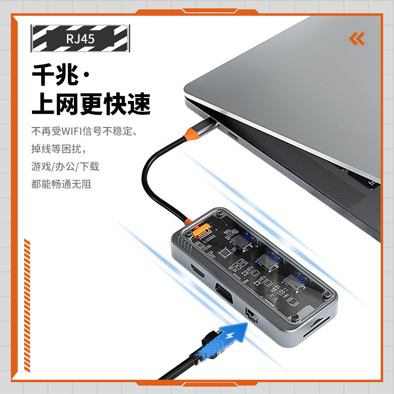 Cross-Border ขายร้อน type-c Docking Station usb hub Multi-Function hub USB3.0/RJ45 Gigabit Docking S