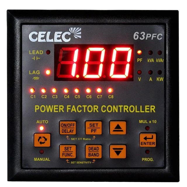 บรรจุภัณฑ์เดิม ขายร้อน 8 ขั้นตอนอุตสาหกรรม APFC รีเลย์อัตโนมัติ Power Factor Correction อุปกรณ์ 63PF