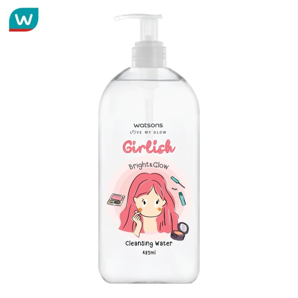 Watsons วัตสัน เกิร์ลลิช ไบรท์ แอนด์ โกลว์ คลีนซิ่ง วอเตอร์ 485มล.