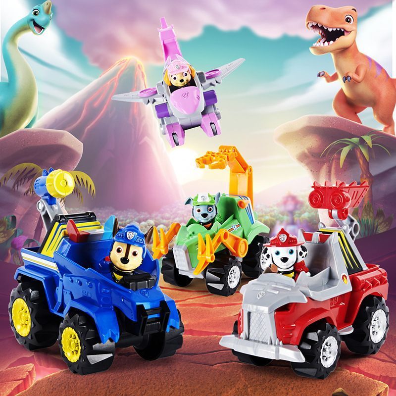 【พร้อมส่ง】ของเล่น paw patrol paw patrol toys ทีมวังทําผู้บริโภคที่ดีรถกู้ภัยไดโนเสาร์ทีมกู้ภัยเปลี่ย