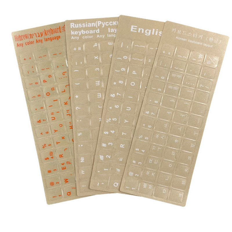 Russian English Transparent Keyboard Stickers Korean Hebrew Language Alphabet for Computer PC Dust P